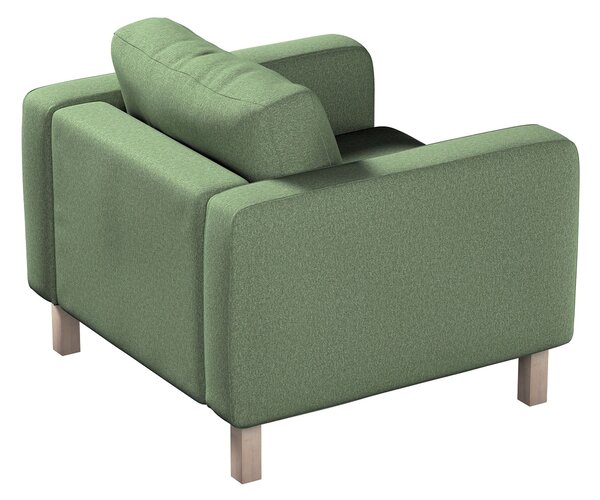 Potah na křeslo IKEA Karlstad, krátký barva zelená látka pletený vzor