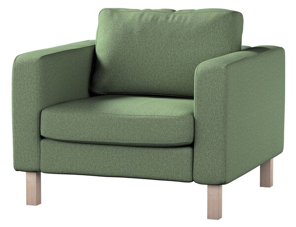 Potah na křeslo IKEA Karlstad, krátký barva zelená látka pletený vzor