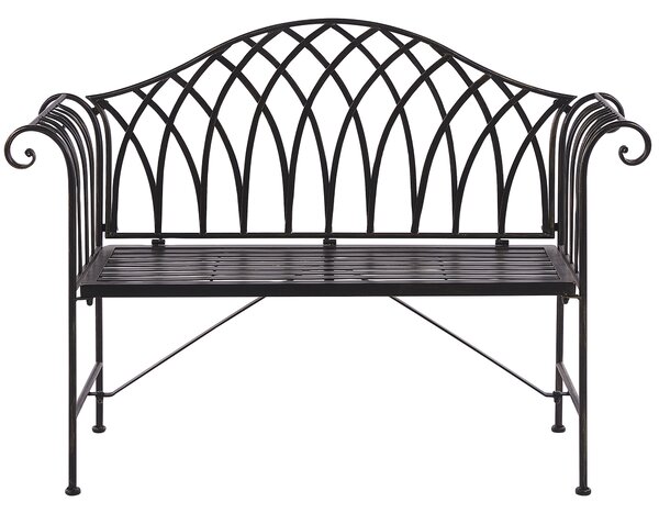 Zahradní lavice MILAZZO 130 cm Kov Černá
