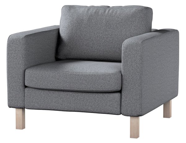 Potah na křeslo IKEA Karlstad, krátký barva šedá látka pletený vzor