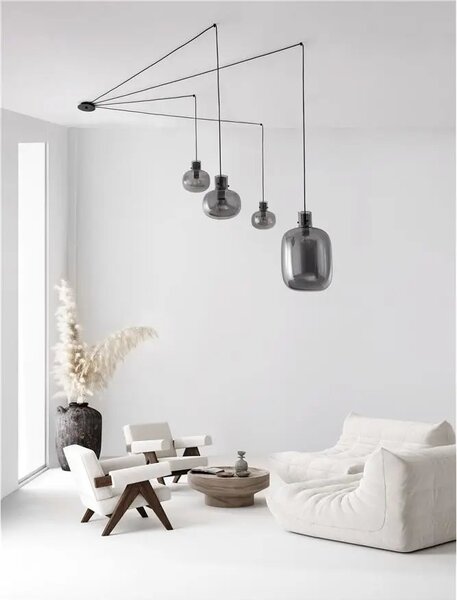 Lustr na lanku Cinzia 180 smoky – E27