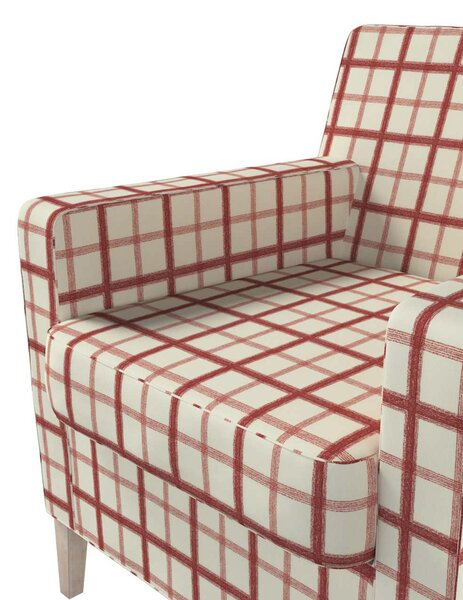 Potah na křeslo IKEA Karlstad barva červená látka vzorované