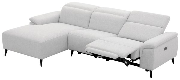 ROHOVÁ SEDAČKA, dřevo, kov, plast, textil, světle šedá, šedobílá Xora - Sedací soupravy