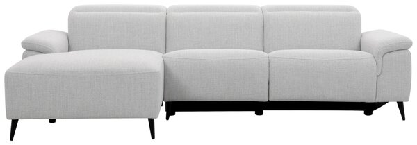 ROHOVÁ SEDAČKA, dřevo, kov, plast, textil, světle šedá, šedobílá Xora - Sedací soupravy