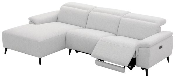 ROHOVÁ SEDAČKA, dřevo, kov, plast, textil, světle šedá, šedobílá Xora - Sedací soupravy