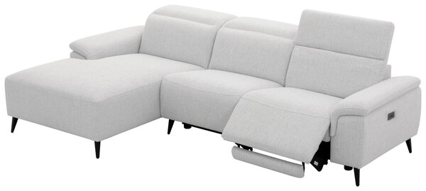 ROHOVÁ SEDAČKA, dřevo, kov, plast, textil, světle šedá, šedobílá Xora - Sedací soupravy