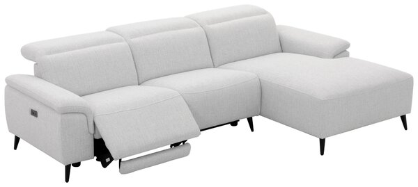 ROHOVÁ SEDAČKA, dřevo, kov, plast, textil, světle šedá, šedobílá Xora - Sedací soupravy