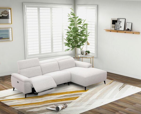ROHOVÁ SEDAČKA, dřevo, kov, plast, textil, světle šedá, šedobílá Xora - Sedací soupravy