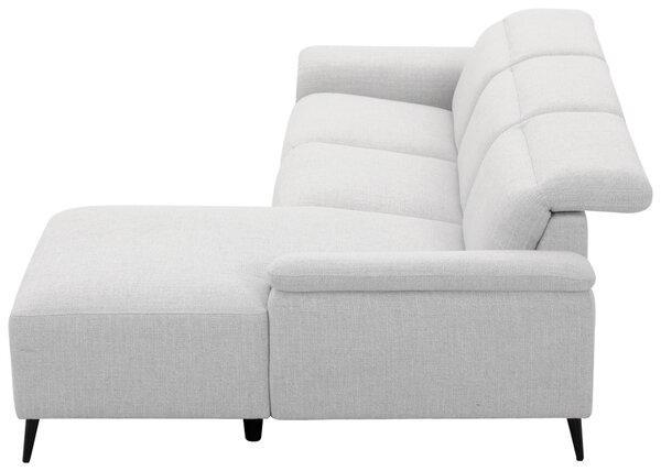 ROHOVÁ SEDAČKA, dřevo, kov, plast, textil, světle šedá, šedobílá Xora - Sedací soupravy