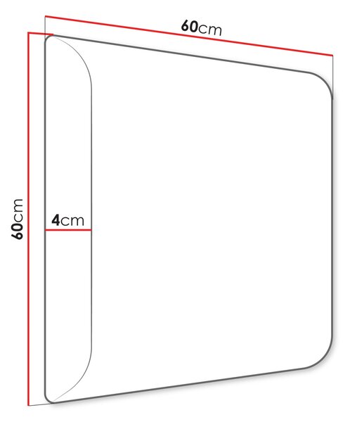 Čalouněný panel 60x60 PAG - šedý