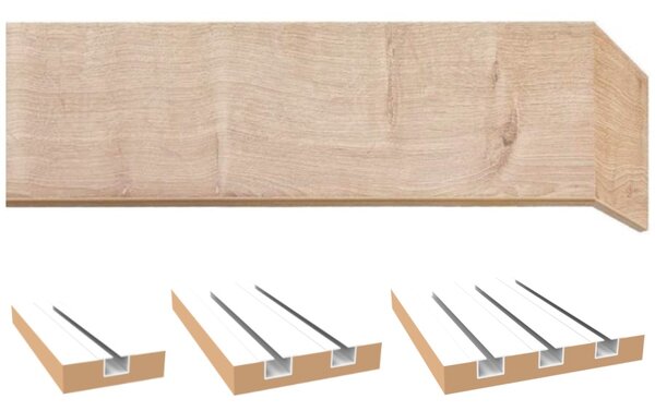 URBÁNEK Garnýže Style s plastovou drážkou - 10 cm, světlý dub