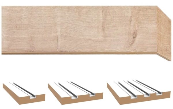 URBÁNEK Garnýže Style s kovovou drážkou - 10 cm, světlý dub