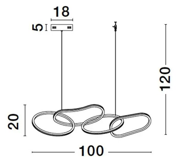 LED lustr Girish 100 zlaté