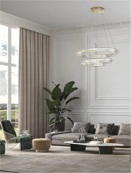 Křišťálový lustr Aurelia 70W 80 zlaté – LED