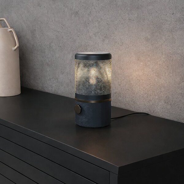 Stolní lampa Herstal, Modrá, Obývací pokoj, Kov