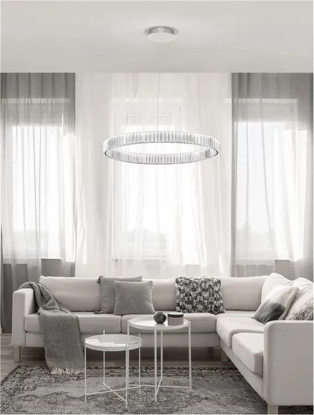 Křišťálový lustr Aurelia 80 Chrome – Šedá