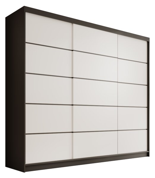 ADRK Šatní skříň posuvná ANDY BW 250, bílá/černá