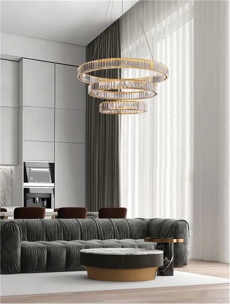 Křišťálový lustr Aurelia 92W 80 zlaté – LED