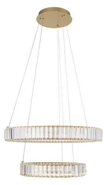 Křišťálový lustr Aurelia 2 zlaté – LED