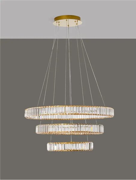 Křišťálový lustr Aurelia 92W 80 zlaté – LED