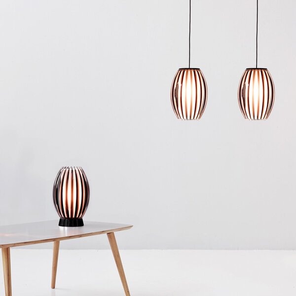 Stolní lampa Herstal, Černá, Obývací pokoj, Sklo
