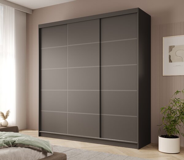 ADRK Šatní skříň posuvná GRETA BB 200, černá