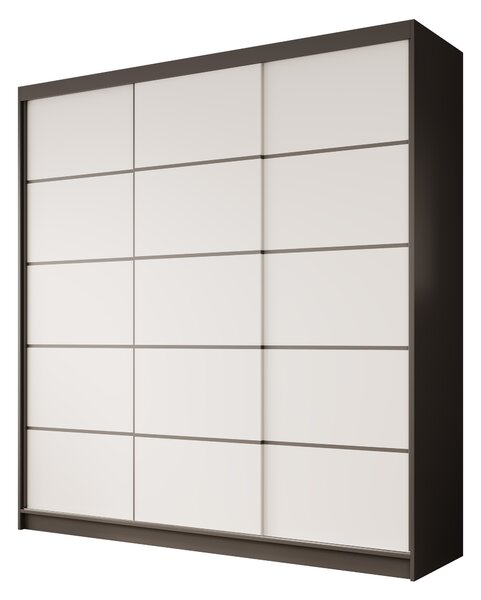 ADRK Šatní skříň posuvná GRETA BW 200, bílá/černá