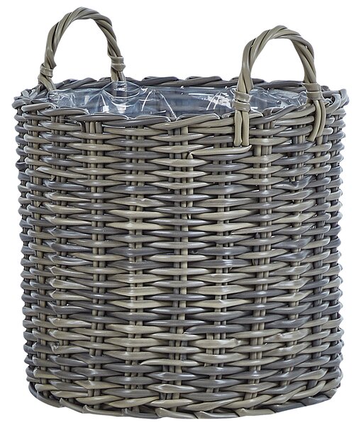 Sada 3 proutěných květináčů NIKITI 29/35/40 cm Umělý ratan Taupe