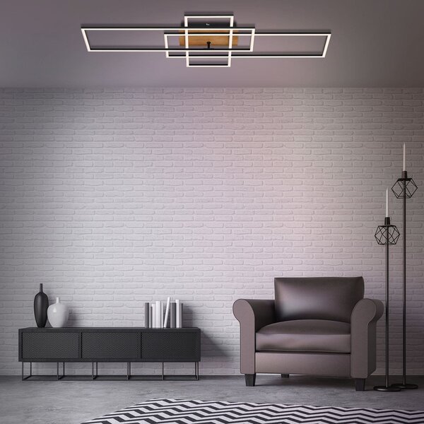 BRILO 3156-014 LED CCT rám 104 cm 2x19W 2500lm černá - BRILO