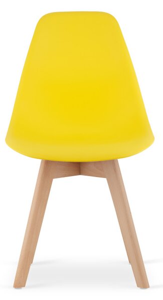 Set čtyř jídelních židlí KITO žluté / naturální nohy (4 ks)