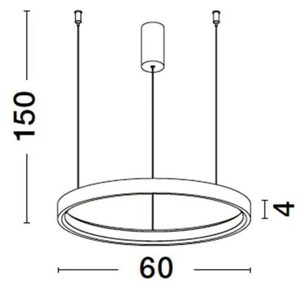 LED lustr Perrine 60 černé – Černá