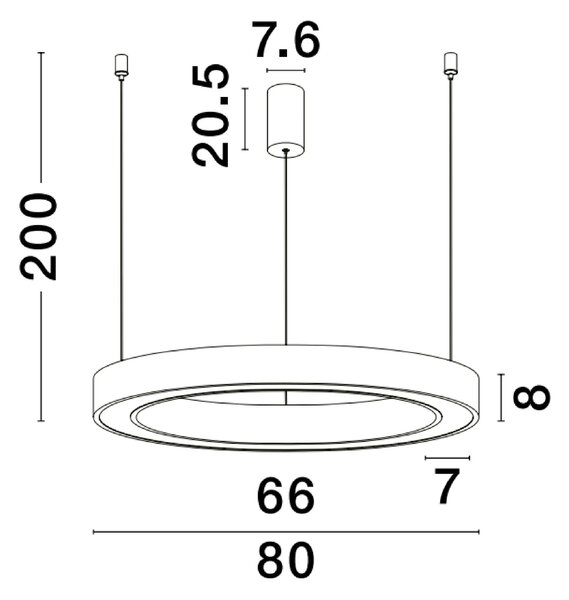 LED lustr Morbido 80 zlaté s dálkovým ovládáním – Zlatá