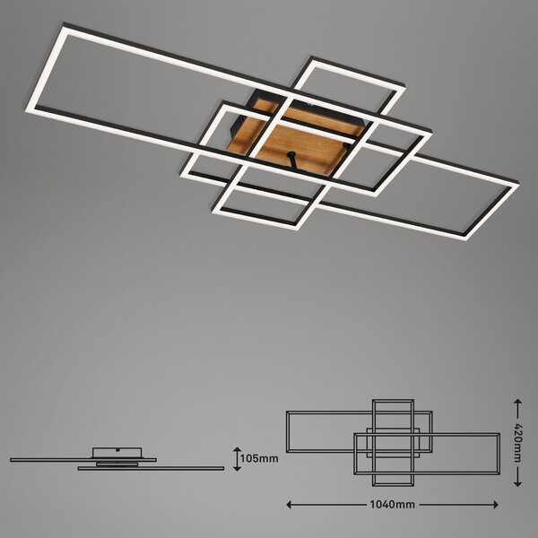 BRILO 3156-014 LED CCT rám 104 cm 2x19W 2500lm černá - BRILO