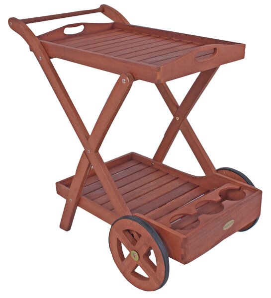 ZAHRADNÍ SERVÍROVACÍ VOZÍK, barva eukalyptového dřeva, 80/54/88 cm Gardenson - Online Only zahradní nábytek, Online Only