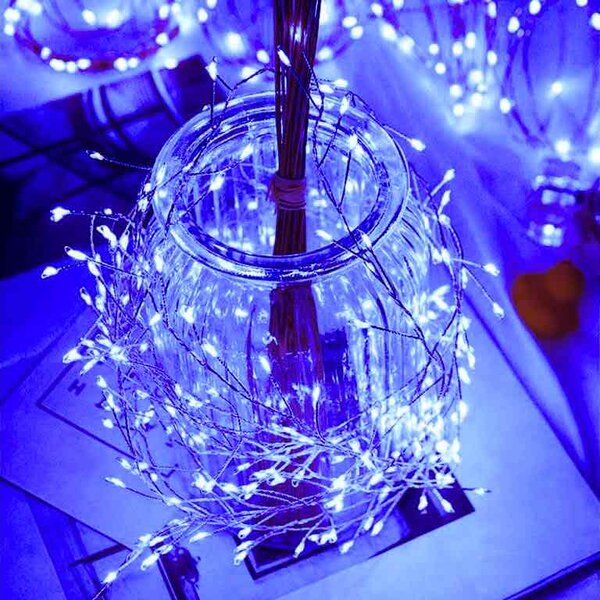 Vánoční LED nano řetěz, modrá, 2m, 200 LED