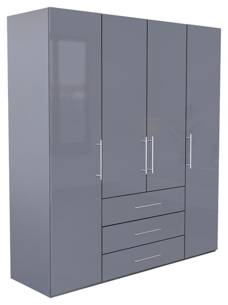 ŠATNÍ SKŘÍŇ, antracitová, vysoce lesklá antracitová, 196/219/59 cm Carryhome - Šatní skříně, Online Only