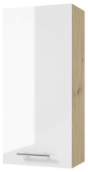 Závěsná skříňka SANTINO dub artisan/bílá vysoký lesk