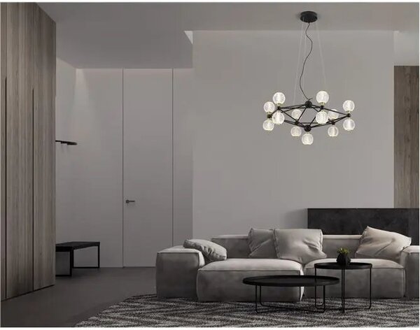 Rustikální lustr Belinda 89 černé – LED