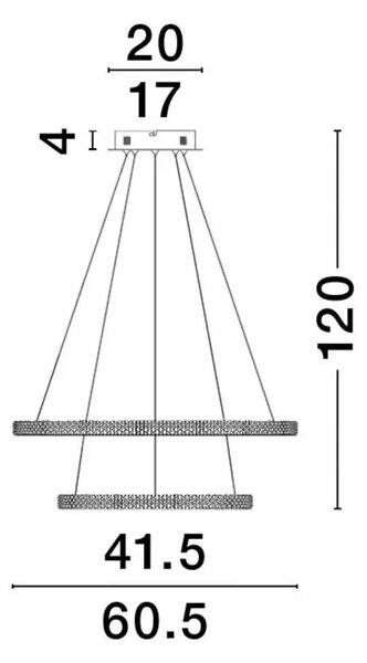 LED lustr Ginevra 60.5 černé