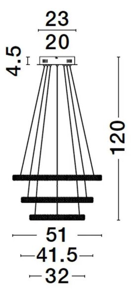 LED lustr Ginevra 51 černé