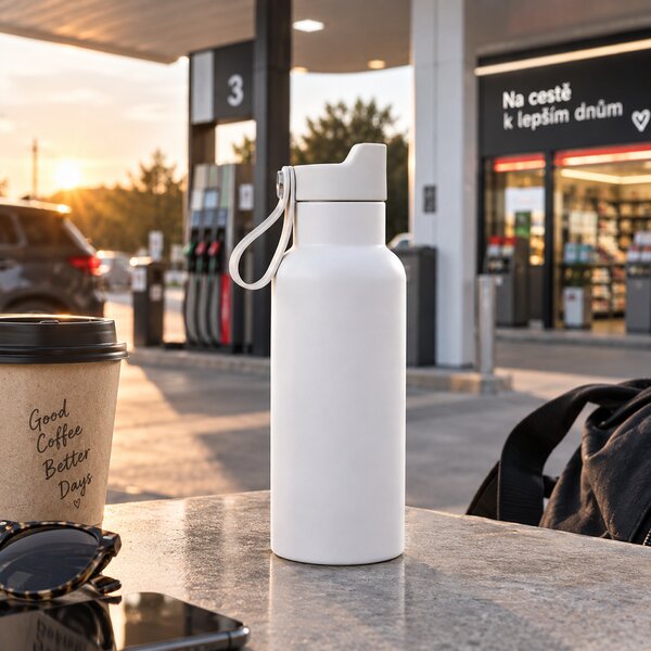 Termoláhev s poutkem Balti, 500ml, Vinga, bílá