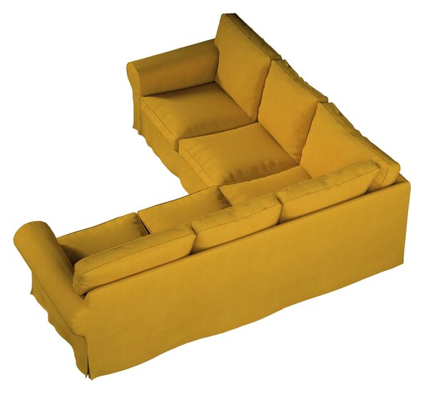 Potah na pohovku IKEA Ektorp rohová barva žlutá látka pletený vzor