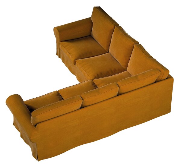 Potah na pohovku IKEA Ektorp rohová barva žlutá látka lesklé, sametová
