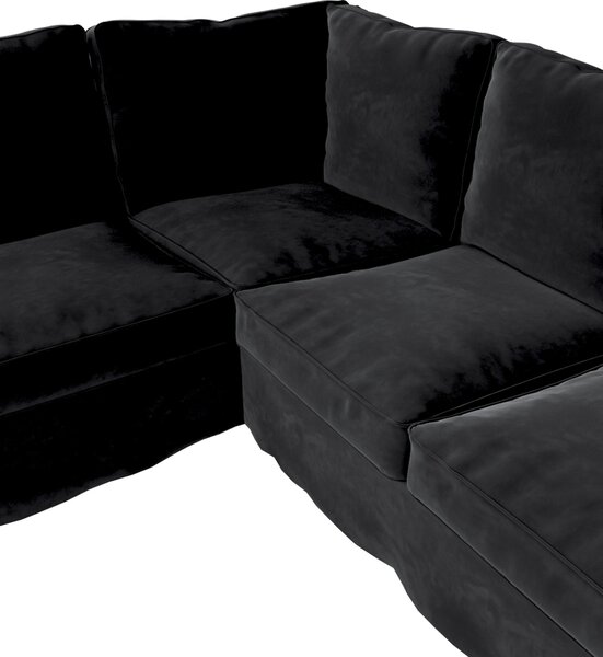 Potah na pohovku IKEA Ektorp rohová barva černá látka lesklé, sametová
