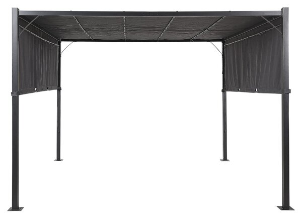 Zahradní pavilon LED PARGA 310 cm 310 cm Kov Tmavě šedá