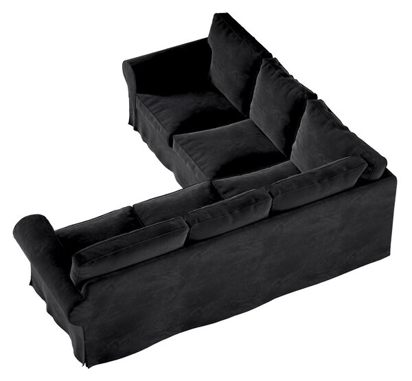 Potah na pohovku IKEA Ektorp rohová barva černá látka lesklé, sametová