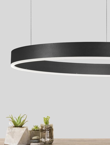 LED lustr Motif 80 černé CCT s dálkovým ovládáním – Černá