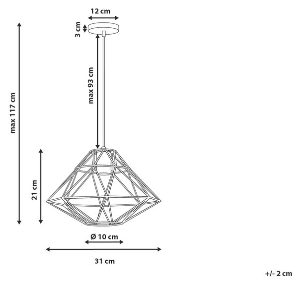 Závěsná lampa GUAM Kov Černá