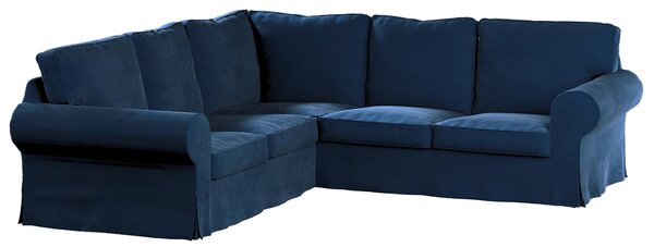 Potah na pohovku IKEA Ektorp rohová barva tmavě modrá látka lesklé, sametová