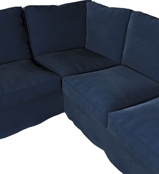 Potah na pohovku IKEA Ektorp rohová barva tmavě modrá látka lesklé, sametová